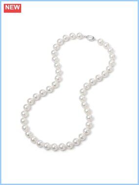 Round Freshwater Cultured Pearl Necklace 18 Inch Choker Chain 7-9MM